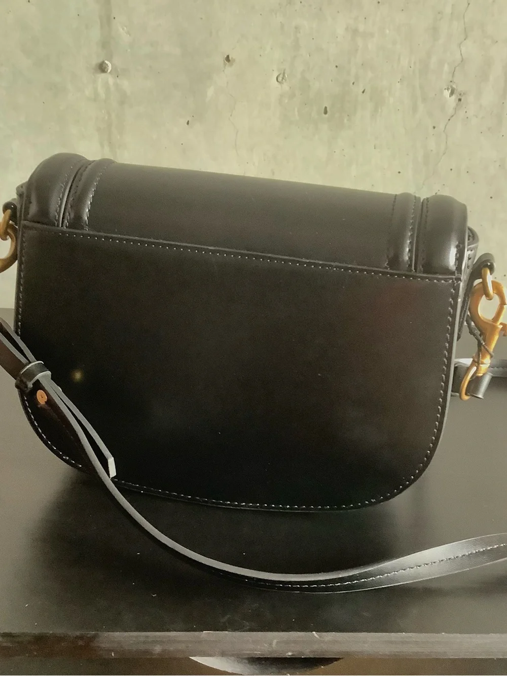 Zara Black Crossbody Saddle Bag - Picture 9 of 13